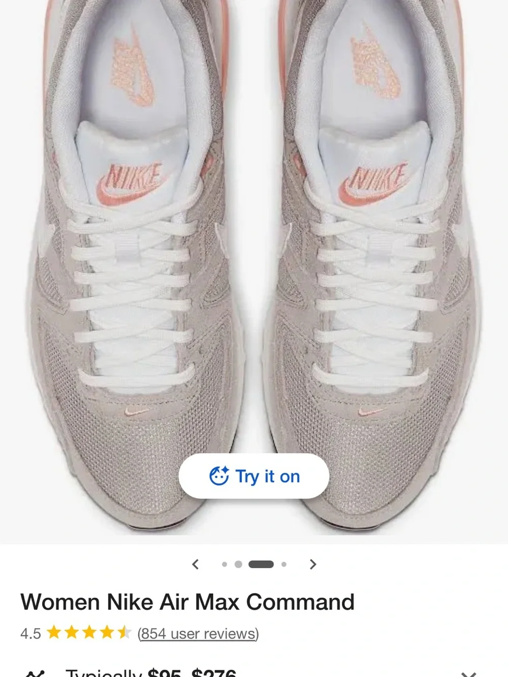 Nike Women Air Max Command — Blush Pink & White